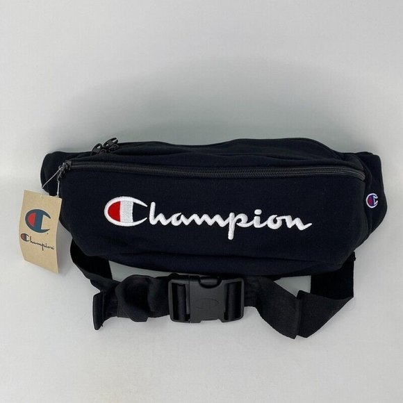 BIG CHAMPION Reverse‎ Weave Crossbody Waist Fanny Pack Script Large Bag - Picture 1 of 12